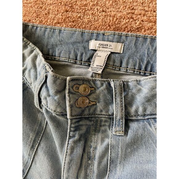 Forever 21 Blue Denim with Bungee Hem High Rise Women’s size S Y2k 90s - Picture 2 of 9
